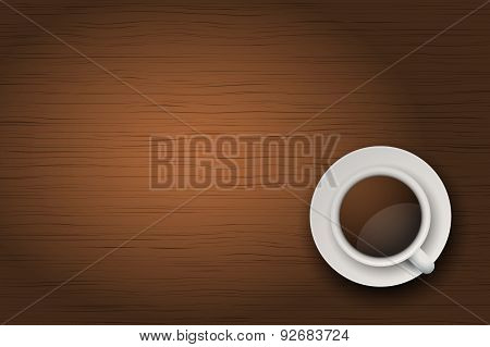Cup of coffee or tea on the table dark wood