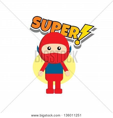 Flat Style Superhero Character