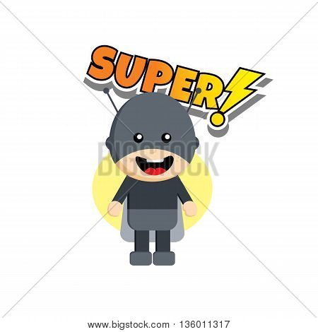 Flat Style Superhero Character