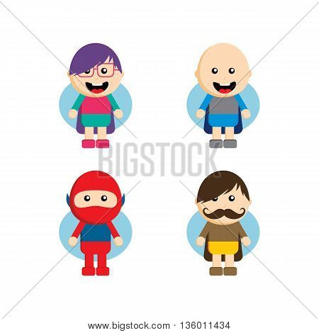 Flat Style Superhero Character