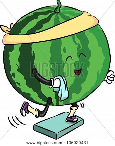 Cartoon Illustration of watermelon Food Object fitness