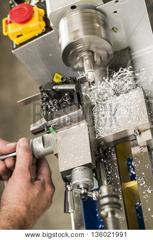 Detail of Metal Lathe and Milling Cutter