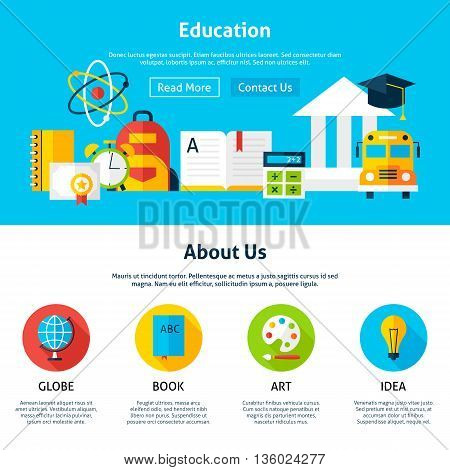 Education Flat Web Design Template
