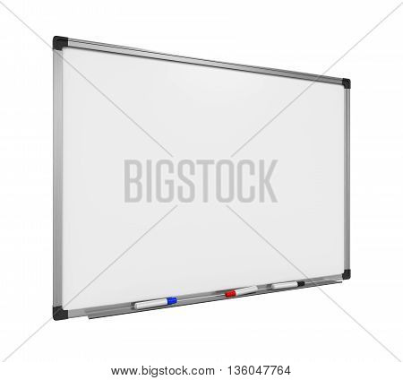 Blank Whiteboard isolated on white background. 3D render