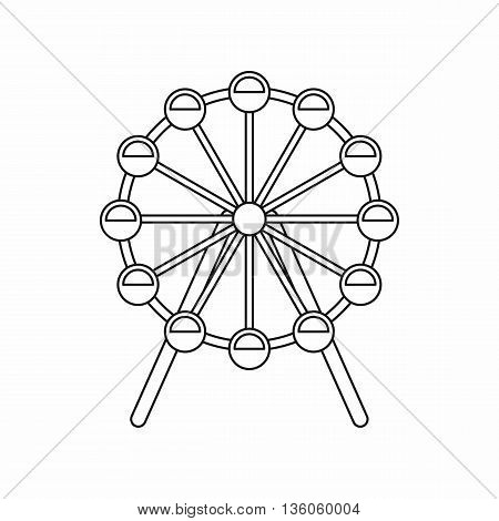 Singapore Flyer, tallest wheel in the world icon in outline style isolated on white background