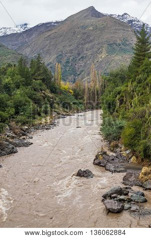 River At San Alfonso Valley, Trail In The  Mountain