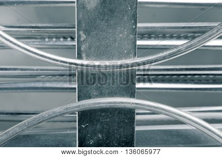 Metal construction macro textured background. Part of device