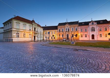 Main square in Uhersky Ostroh, Moravia, Czech Republic.