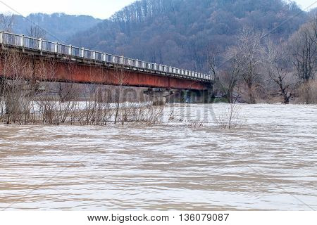 River burst its banks after heavy rains