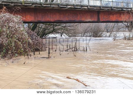 River burst its banks after heavy rains