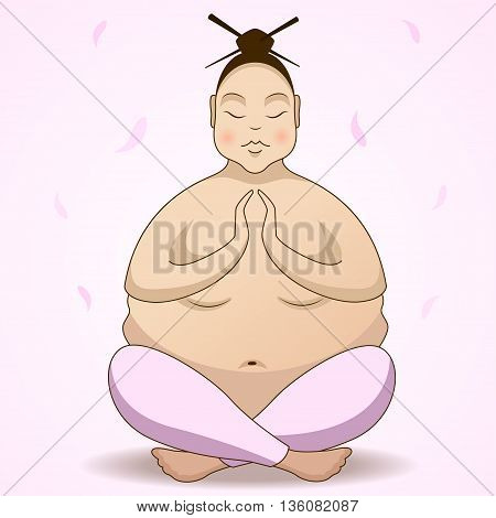 Image of the big kind Chinese in meditation