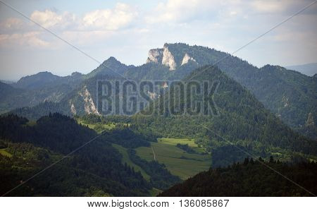 Mountains Pieniny in Slovakia and Poland in June