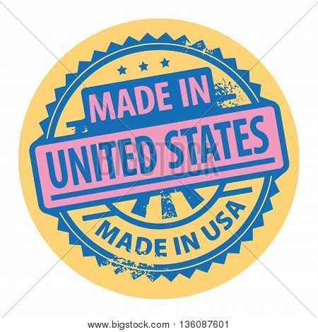 Abstract grunge rubber stamp with the text Made in United States written inside the stamp, vector illustration