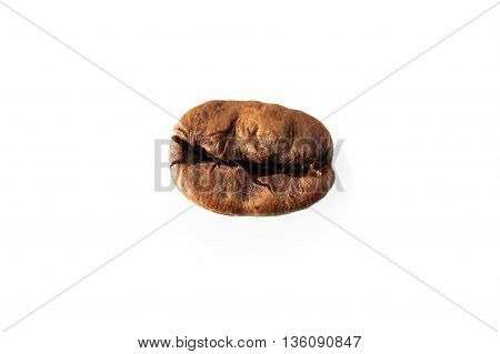 Roasted bean of coffee on white background isolated