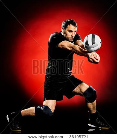 volley ball player man isolated