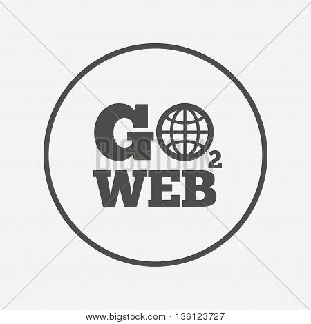 Go to Web icon. Internet access symbol. Flat go to web icon. Simple design go to web symbol. Go to web graphic element. Round button with flat go to web icon. Vector