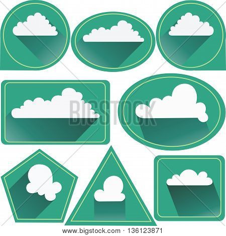Vector icons. Cloud shadow in different geometric shapes