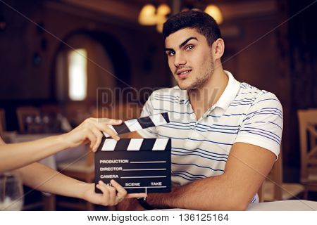 Professional Actor Raising his Eyebrow at the Camera