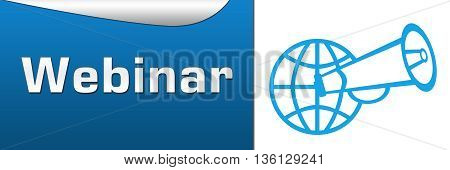 Webinar concept image with text and related symbol.