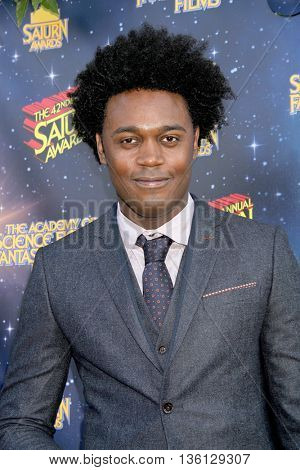 Echo Kellum arrives at the 42nd Annual Saturn Awards on Wednesday, June 22, 2016 at the Castaway Restaurant in Burbank, CA.