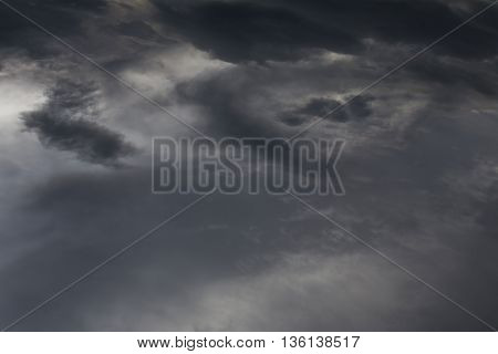 Black Cloud In Darkness Sky, Night Sky Of Halloween Background
