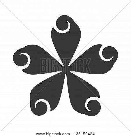 Garden concept represented by black flower licon. isolated and flat illustration