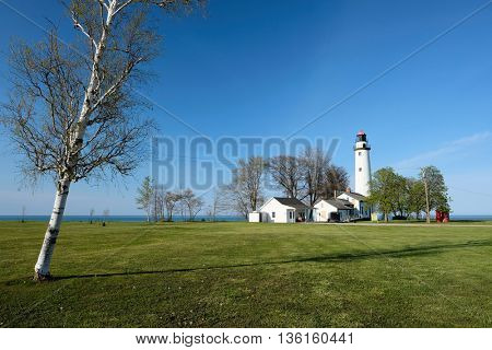Pointe aux Barques Lighthouse, built in 1848, Lake Huron, Michigan, USA