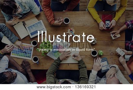 Illustrate Drawing Paitning Adorn Illuminate Concept