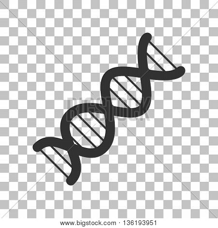 The DNA sign. Dark gray icon on transparent background.