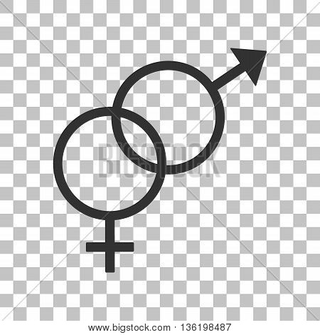 Sex symbol sign. Dark gray icon on transparent background.
