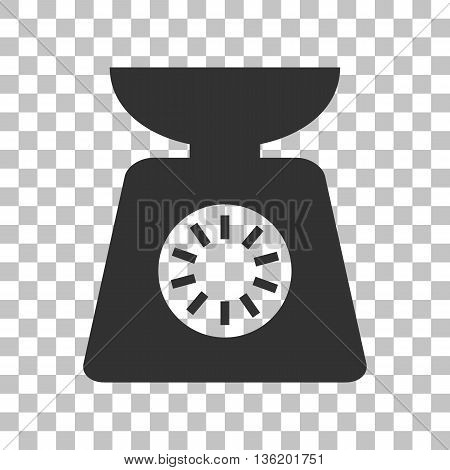 Kitchen scales sign. Dark gray icon on transparent background.