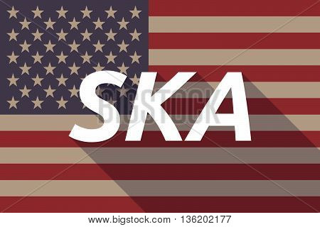 Long Shadow Usa Flag With    The Text Ska