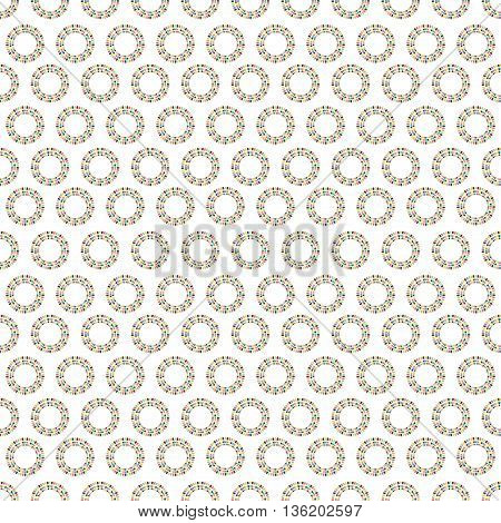The colored abstract seamless pattern with circles of party flags on white background. Vector illustration.