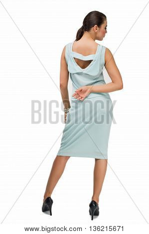 sensual lovely girl posing to camera in studio