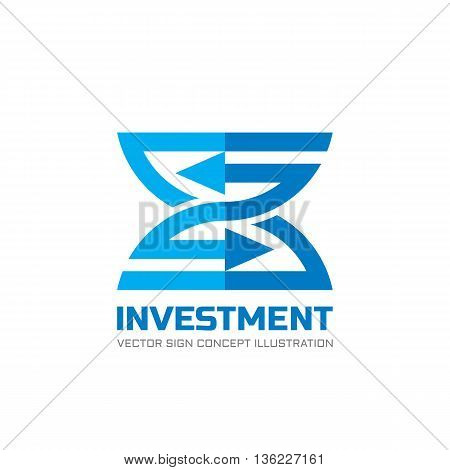 Investment - vector business logo concept illustration in flat style. Finance economic creative sign. Abstract stripes with arrows. Vector logo template. Design element.