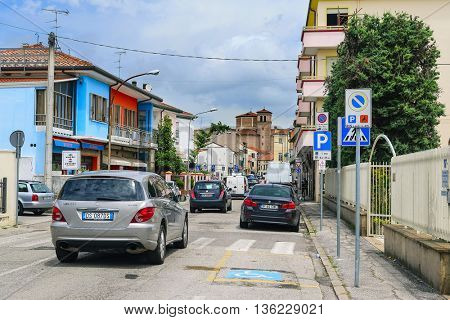 Rovigo, Italy - June, 17, 2016: cars on a street in Rovigo, Italy