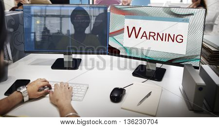 Error Halted System Disconnect Caution Concept 