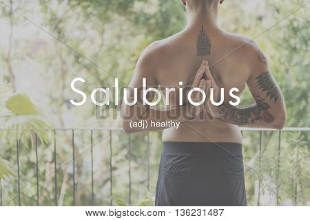 Salubrious Wellness Healthy Fitness Strong Powerful Concept
