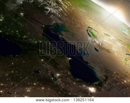 Sunrise Over Caucasus Region
