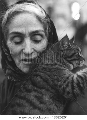 Old Woman With Cat