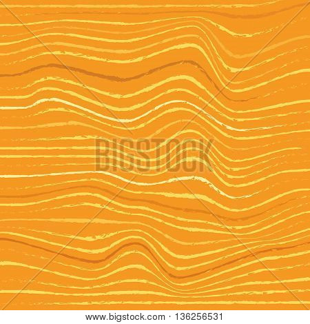 Abstract decorative diagonal crumpled wavy striped textured background. Yellow colors. Vector..eps10