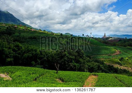 Mountain Scenery With Cloudy Sky