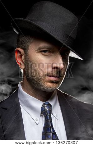 Man Fedora Hat Posing Image \u0026 Photo 