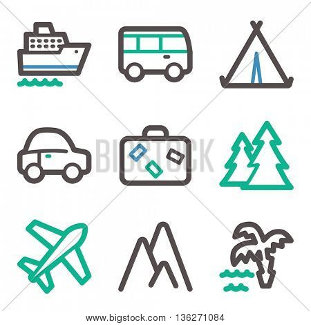 Vacation icon, transport vector web sign.  Trip mobile icon. Iinfographics symbols.