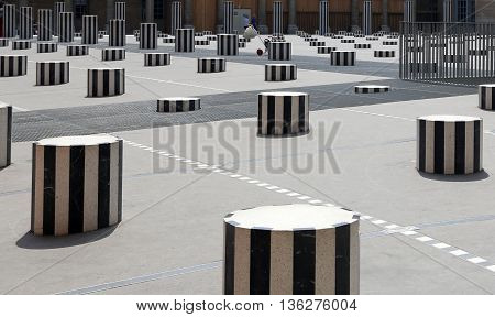 PARIS, FRANCE - JUNE 8, 2013:Columns of Buren