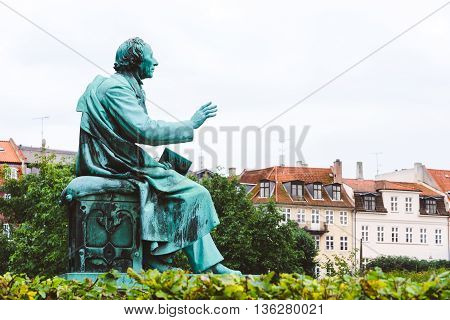Hans Christian Andersen Statue In Rosenborg Garden, Copenhagen, Denmark - September, 23Th, 2015. Bro