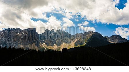 Mountains At Latemar Massif At Dolomites In The Alps