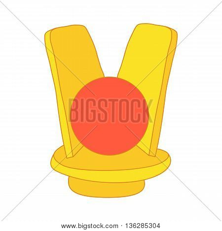Golden sign of Egyptian Goddess Isis icon in cartoon style on a white background