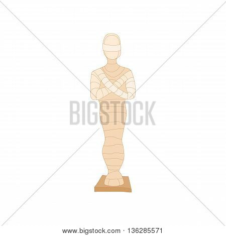 Egyptian mummy icon in cartoon style on a white background