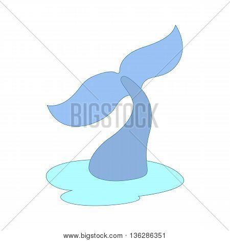 Fin of dolphin icon in cartoon style isolated on white background. Animals symbol